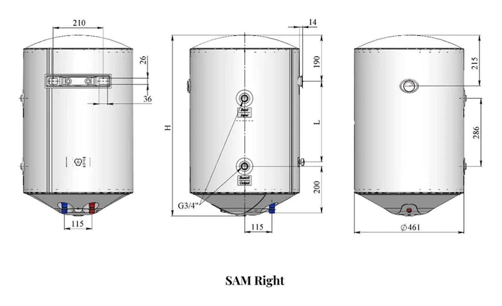 Водонагрівач, Бойлер WHP Sam 100 Right - фото 3
