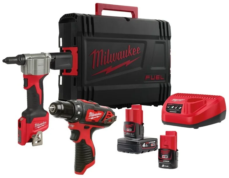 Набір акумуляторного інструменту Milwaukee M12 BPP2L-422X (4933481028)