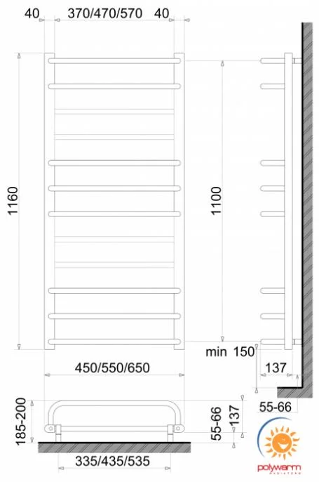 Рушникосушка Polywarm Afla ED 12/45