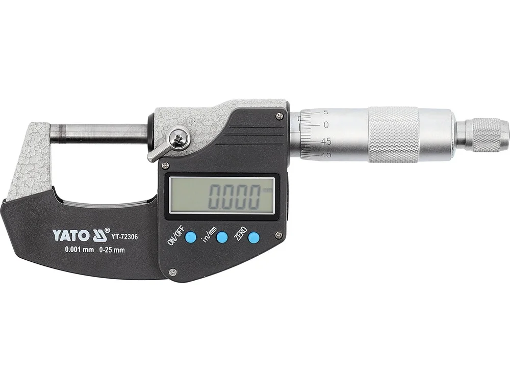 Мікрометр 0-25 мм з цифровим дисплеєм Yato YT-72306