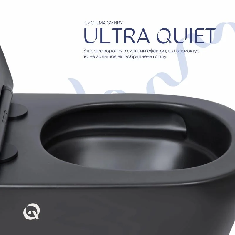Унітаз підвісний Qtap Scorpio Ultra Quiet QT14332380AMB Чорний (Soft-close) - фото 5