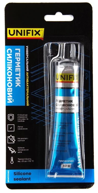 Герметик силіконовий універсальний антибактеріальний 50 мл Unifix Прозорий (951263)
