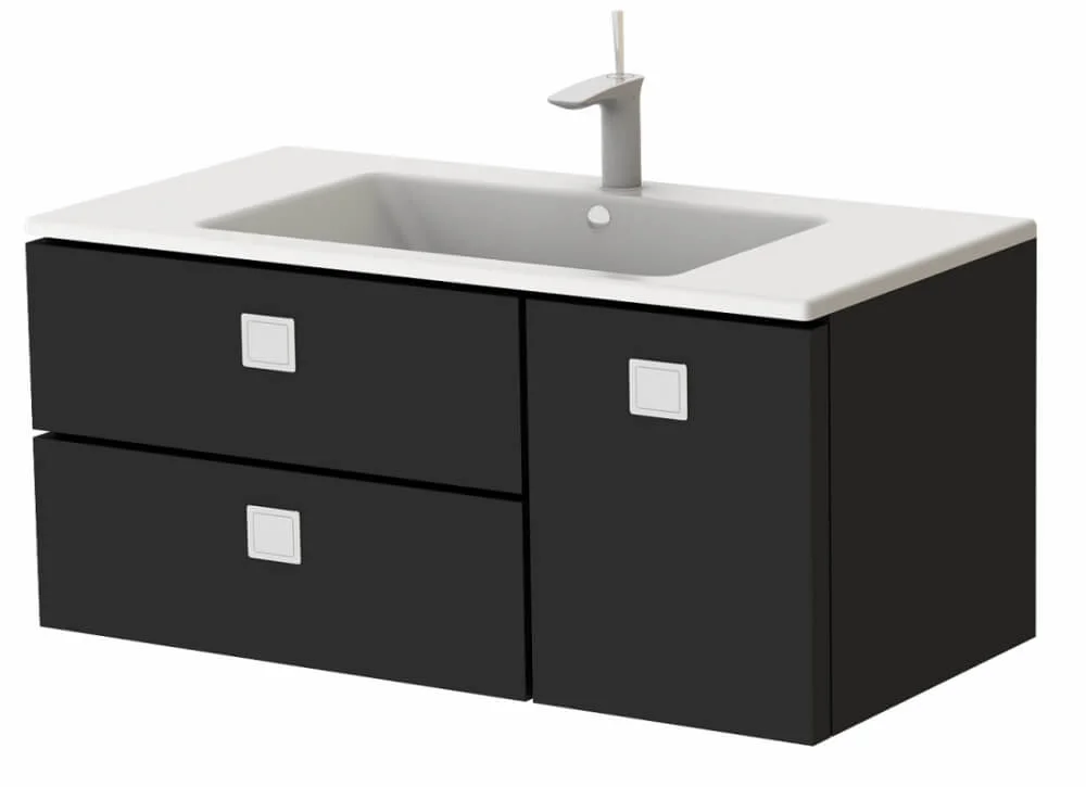 Тумба Botticelli Rimini Rm-100 з умивальником Marlen-100 Чорний