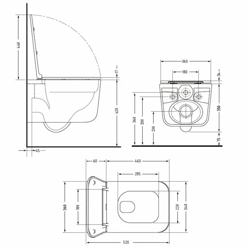 Унітаз підвісний Qtap Gemini Ultra Quiet QTGEM28BLM50505 Чорний (Slim, Duroplast, Soft-close, Quick Release) - фото 2