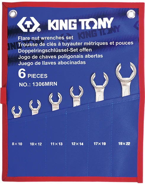 Набір ключів розрізних King Tony 8-22 мм 6 од. (1306MRN)