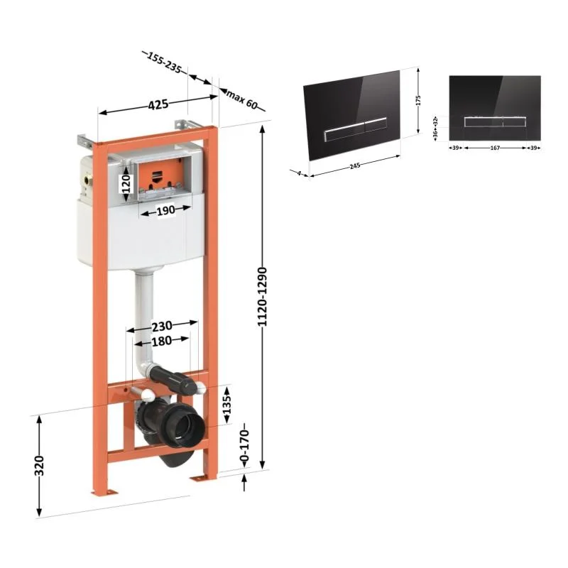 Інсталяція для унітаза Qtap Nest ST QT0133M425V1107GB - фото 2