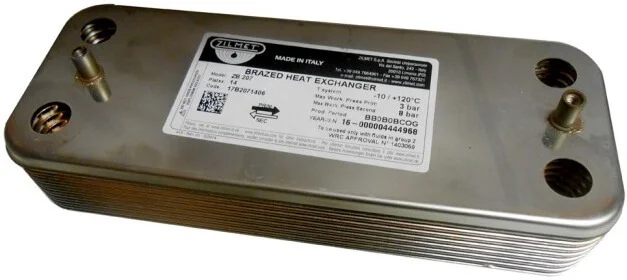 17B2071406 Теплообмінник вторинний на газовий котел Ariston (14 пластин)