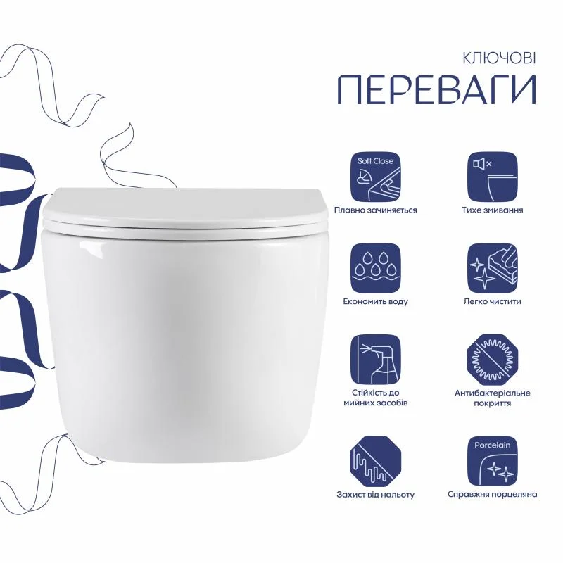 Унітаз підвісний Qtap Taurus Ultra Quiet QTTAU26W49116 (Slim, Duroplast, Soft-close, Quick Release) - фото 3