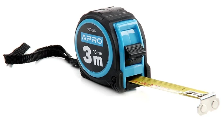Рулетка прогумована з магнітом 3 м х 16 мм Apro (500295)