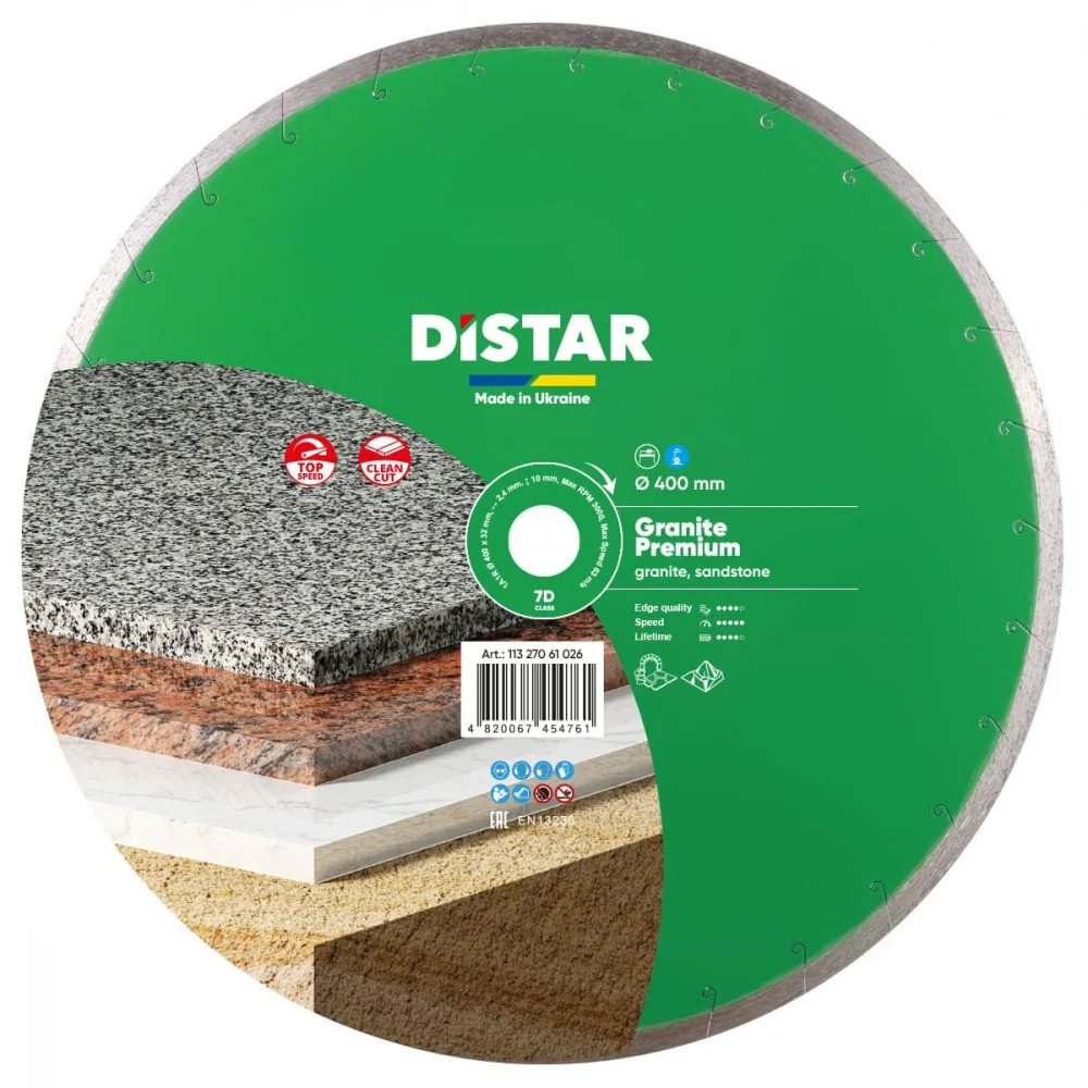 Круг алмазний відрізний 1A1R 400 Granite Premium Distar 11327061026