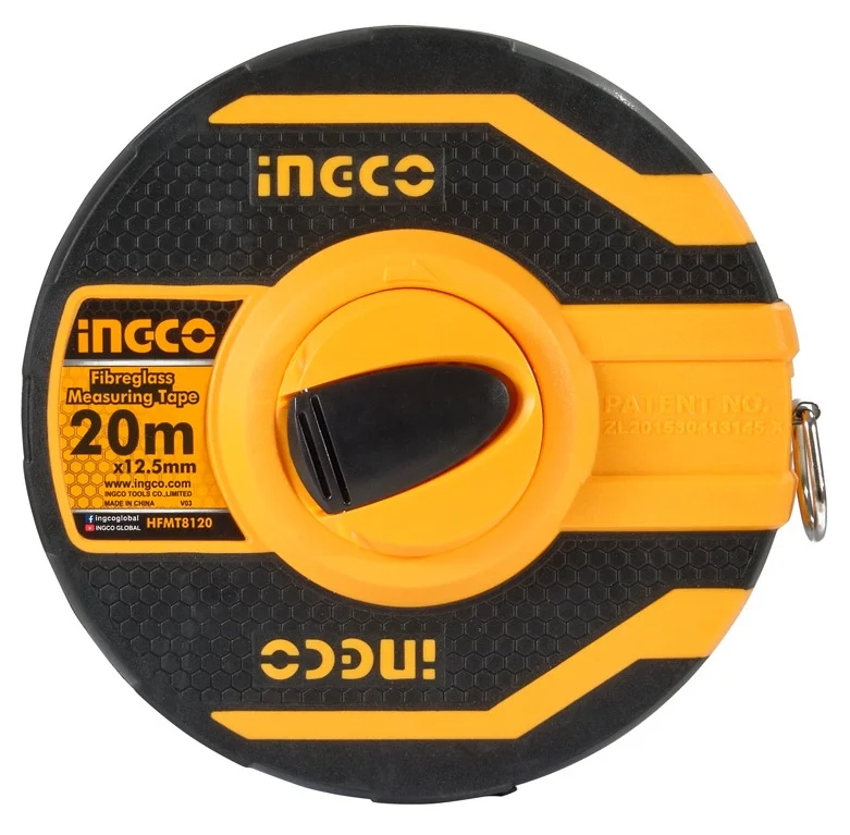 Рулетка 20 м скловолокно 12,5 мм Ingco (HFMT8120)