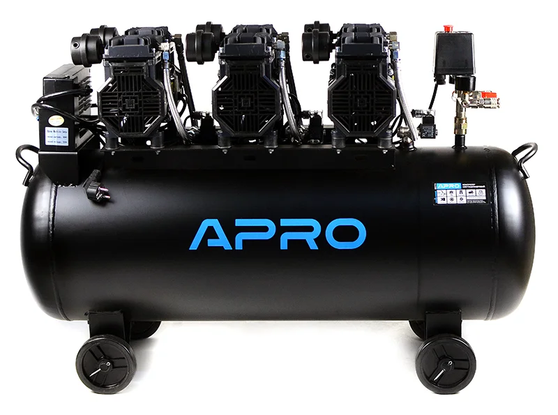 Компресор шестициліндровий безмасляний OFE-100 Apro 3х1.5кВт 712л/хв 100л (850174) - фото 2
