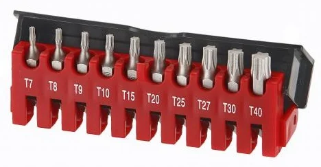 Набір біт 1/4" L25мм TORX T7H-T-40H з отв. 10 од. Force (21012T)