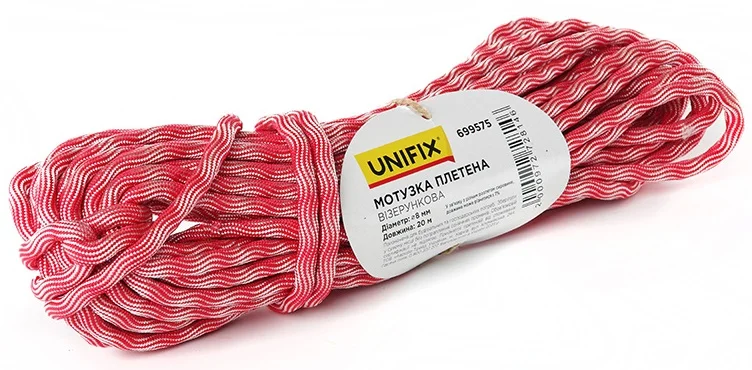 Мотузка плетена візерункова 20м 6мм Unifix (699573)