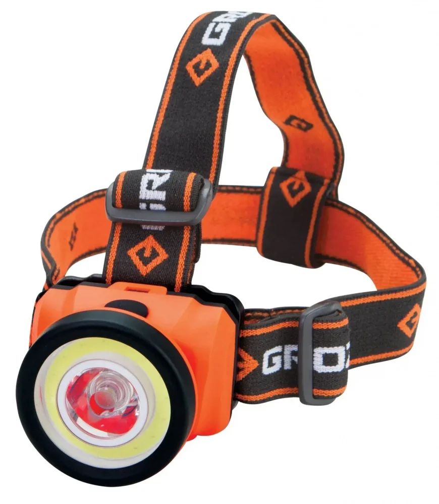 Ліхтар налобний світлодіодний на батарейках 3W COB + 1W LED 160 Лм Groz LED-230 (55055)