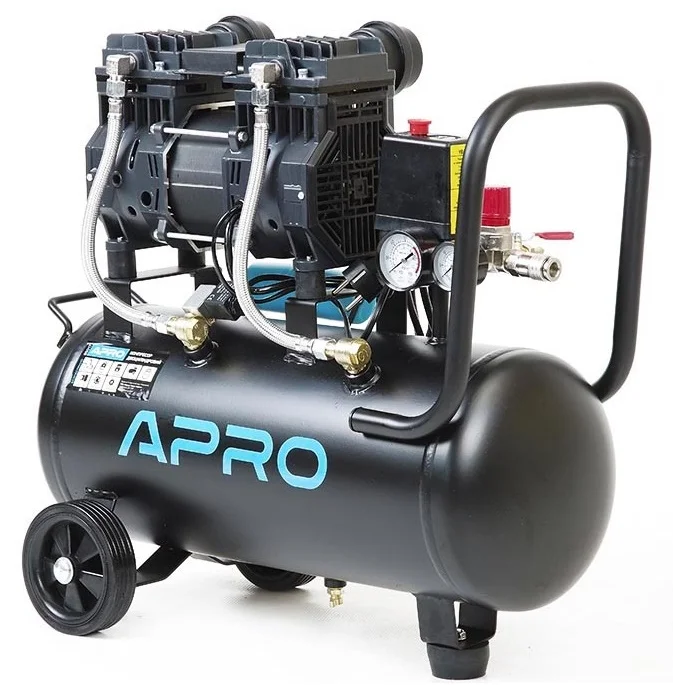 Компресор двоциліндровий безмасляний Apro 1.5кВт 240л/хв 24л (850171)