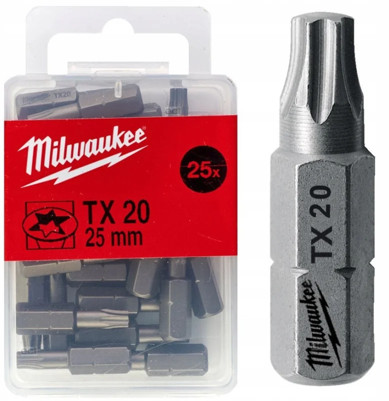 Біта Milwaukee 1/4" L25мм TX20 (25шт) (4932399596)