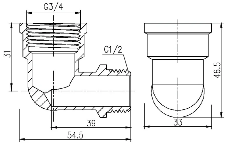 Кут Thermo Alliance Forte ВЗ (нікель) Ø3/4"х1/2" - фото 2