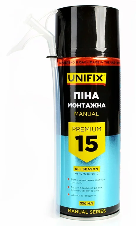 Піна монтажна ручна всесезонна Premium 15л 330мл Unifix (951241)
