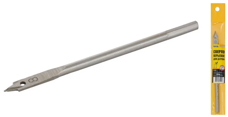 Свердло по дереву пір'яне Ø 8 мм L152 мм з шестигранним хвостовиком MasterTool (12-0080)