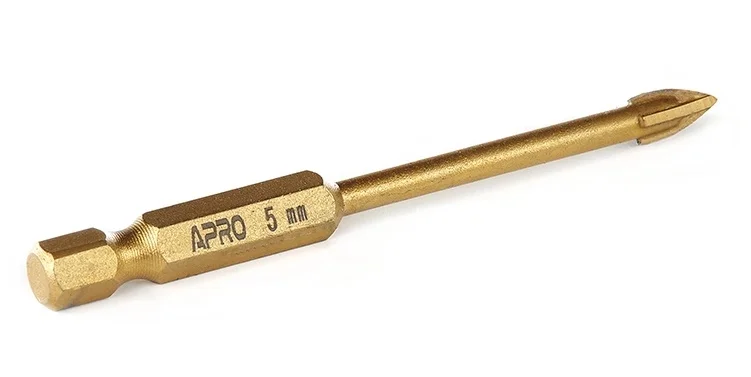 Свердло для скла та кераміки Apro S4 з шестгранним хвостовиком