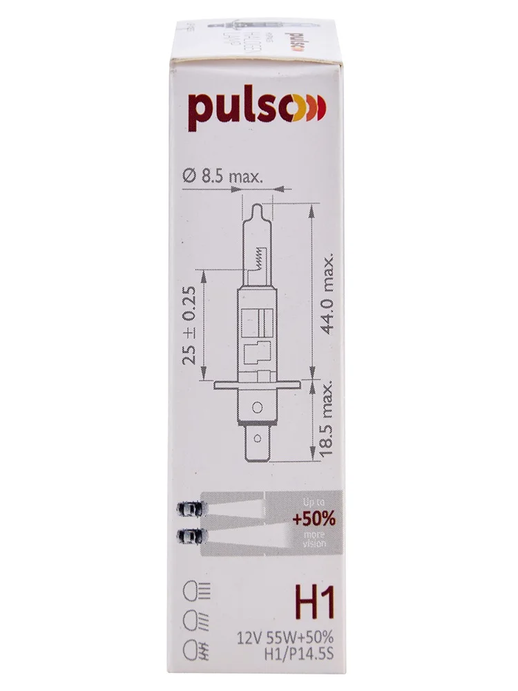Автолампа PULSO H1 12V 55W +50% X-treme Vision Box