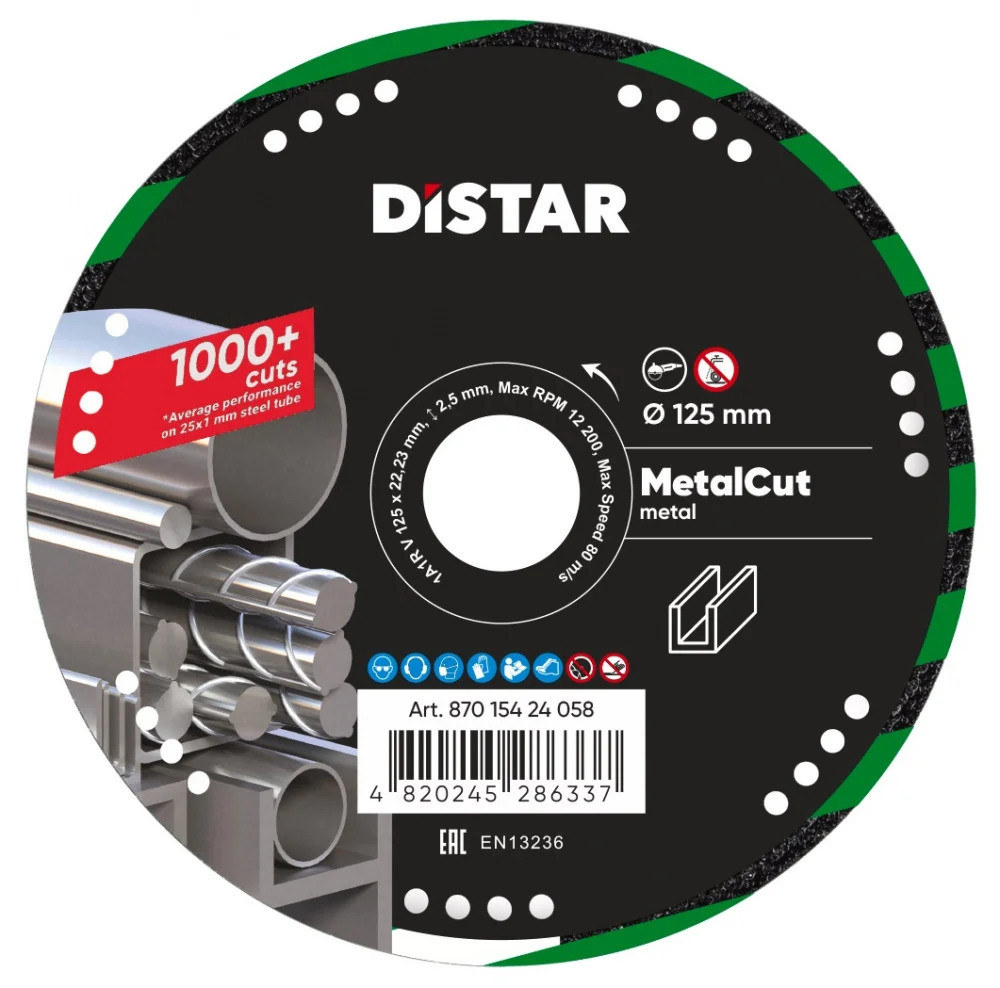Круг алмазний відрізний 1A1R V 125 MetalCUT Distar 87015424058