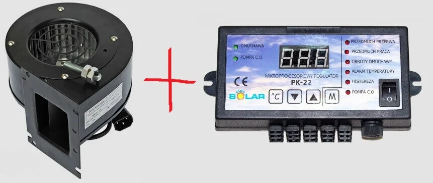 Набір Контролер горіння Nowosolar PK-22 + Вентилятор Nowosolar NWS-75