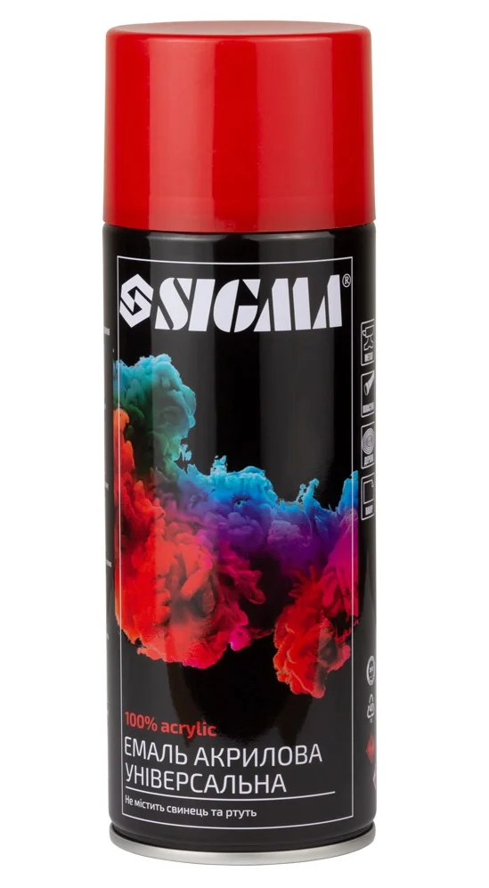 Емаль аерозольна акрилова RAL 3020 Червоний глянець 400мл Sigma 2736911