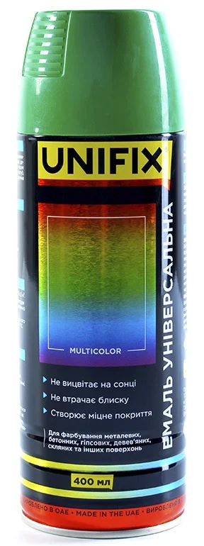 Емаль акрилова універсальна RAL 6029 Зелений м'ятний глянець 400мл Unifix (951029)