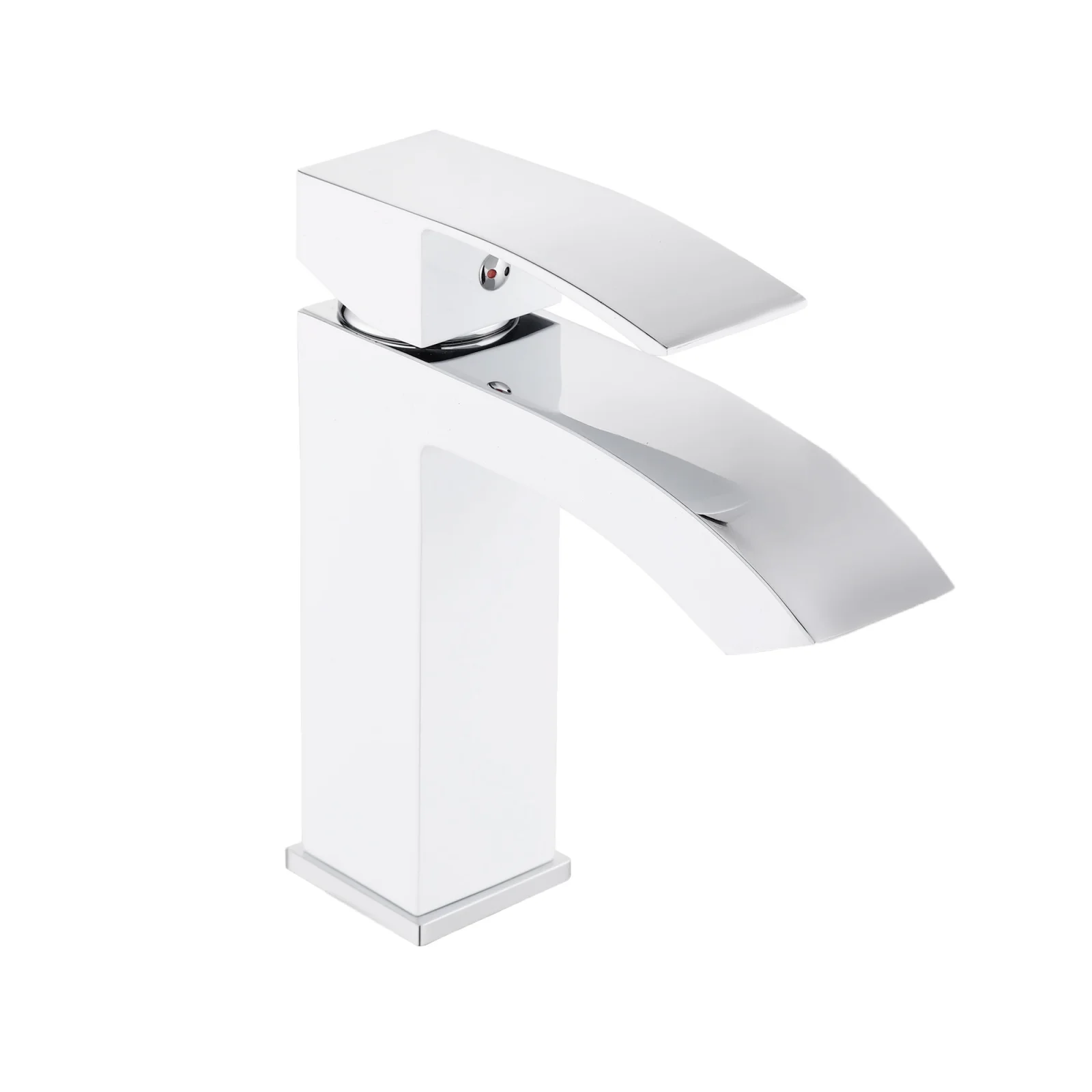 Смеситель для раковины Qtap Swan Cascada 270 Хром / Белый