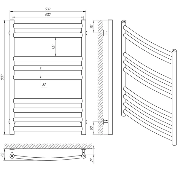 Рушникосушка Laris Класик Преміум П9 500 х 800