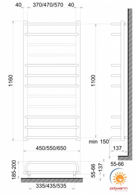 Рушникосушка Polywarm Afla Sensor ED 12/45 Wi-Fi