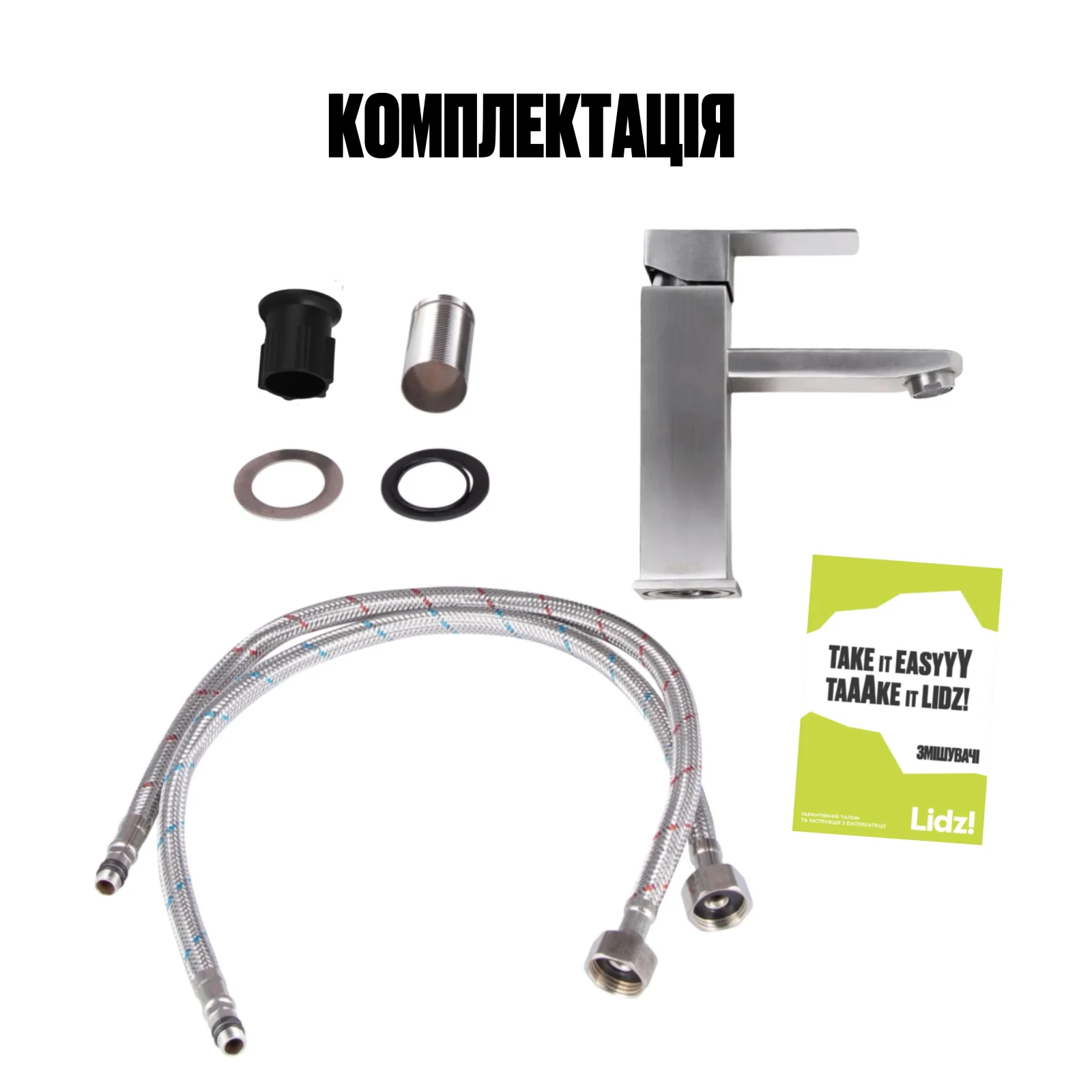 Смеситель для раковины Lidz Kubis 001F (k35) Никель - фото 7
