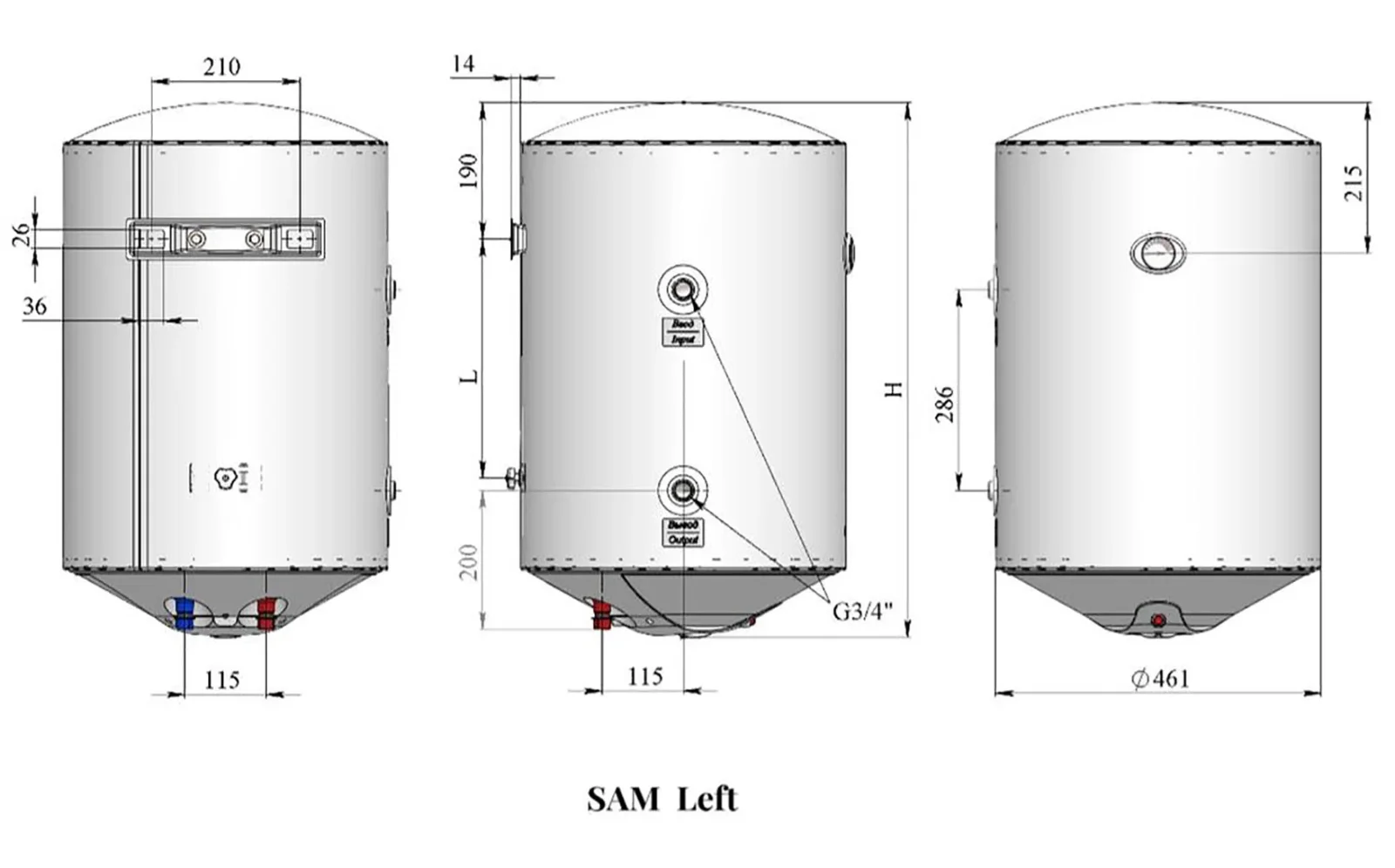 Водонагреватель, Бойлер WHP Sam 80 Left - фото 2