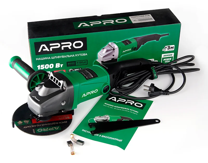 Кутова шліфувальна машина (болгарка) Apro 150/1500 (899009) - фото 8