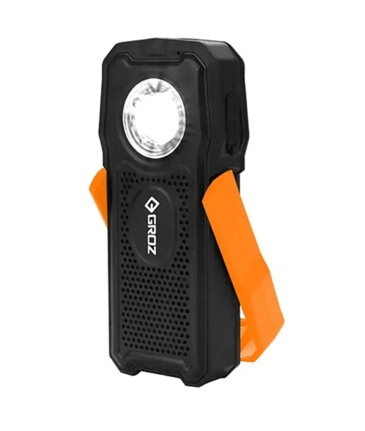 Фонарик светодиодный аккумуляторный с Bluetooth динамиком 10W COB + 3W LED 500 Лм Groz LED-397 (55092)