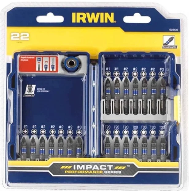 Набір біт Irwin 1/4" TORX, PH, PZ 22 од. (1923436)