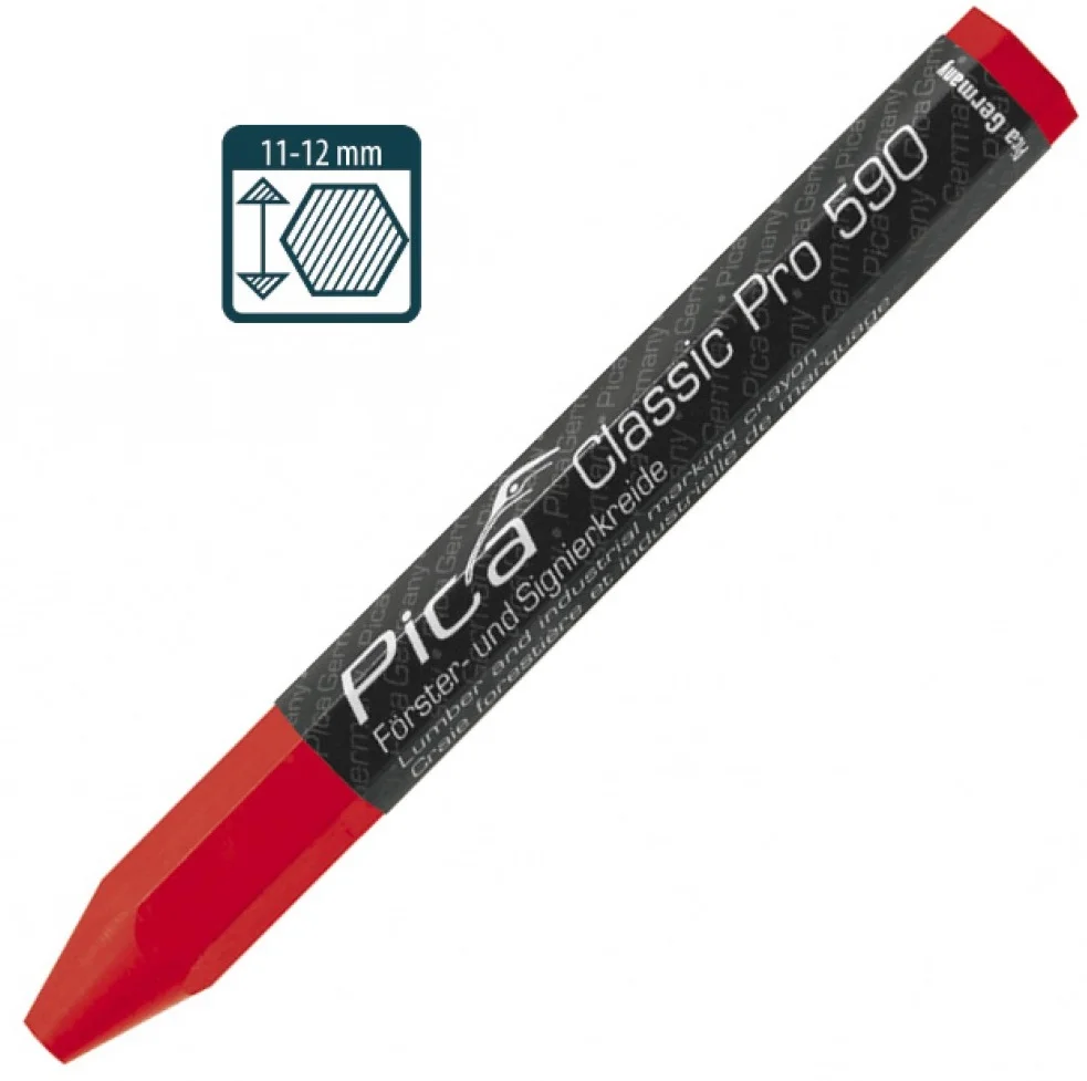Промисловий маркер на восково-крейдовій основі Pica Classic PRO Червоний (590/40)