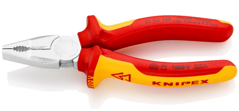 Пасатижі комбіновані VDE Knipex L=160 мм (01 06 160)