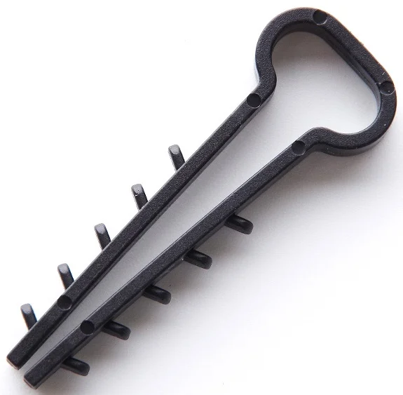 Дюбель-ялинка для пласких дротів 14x6 чорний Apro (100 шт) (FT-145B)