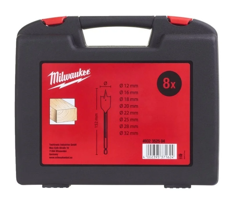 Набор перьевых сверл с шестигранным хвостовиком Milwaukee Ø 12.0 - 32.0 мм (8 шт.) (4932352504) - фото 3