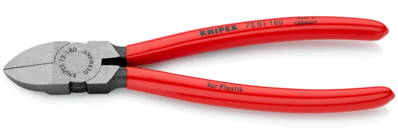 Кусачки діагональні для пластмаси Knipex L=180 мм (72 01 180)