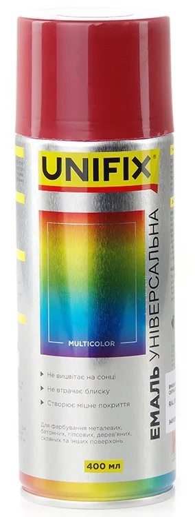 Емаль акрилова універсальна RAL 3001 Сигнальний червоний глянець 400мл Unifix (941008)