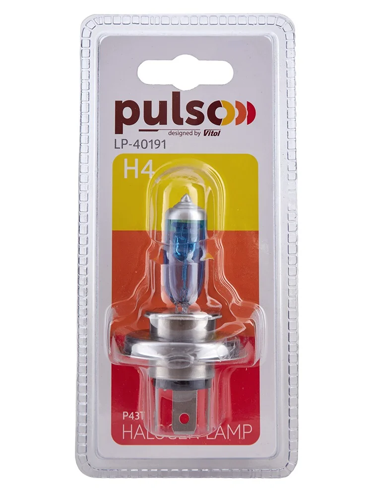 Галогенна лампа PULSO H4/P43T 12V 100/90W Super White Blister