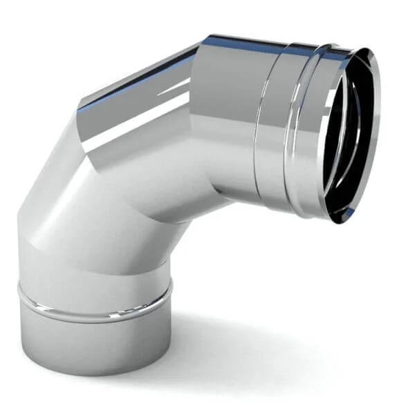 Коліно димоходу 90° стінка 0,8 мм (нерж)