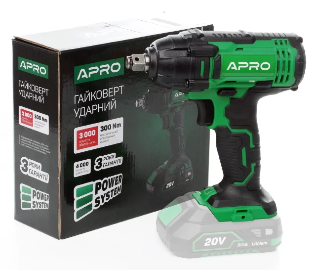 Гайковерт аккумуляторный Apro 1/2" 300 Нм 3000 об/мин 20W (895338) - фото 5