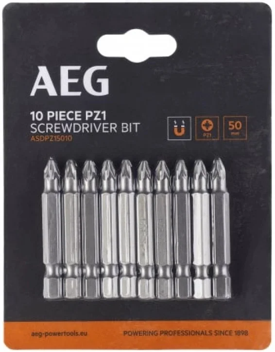 Біта PZ1 1/4" L50мм 10шт AEG ASDPZ15010 (4932479512)