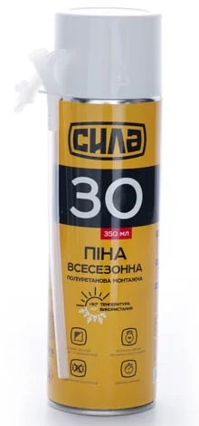 Піна монтажна ручна всесезонна 30л 350мл Сила (699502)