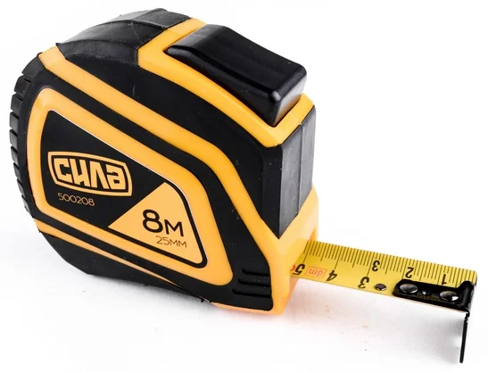 Рулетка прогумована з автостопом 8м х 25мм Сила (500208)